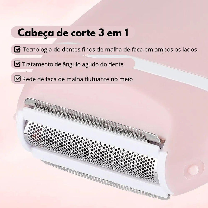 Mini barbeador elétrico feminino, 3 em 1 - Truly Shop 