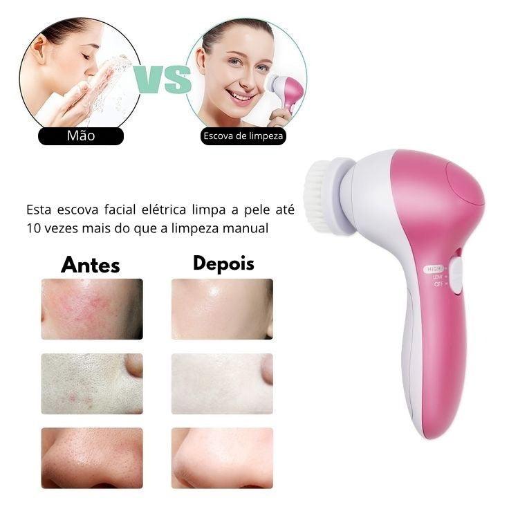 Escova facial elétrica 5 em 1 - Truly Shop 