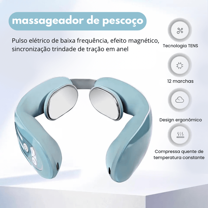 Massageador e relaxante elétrico para pescoço, ombro e cabeça. - Truly Shop 