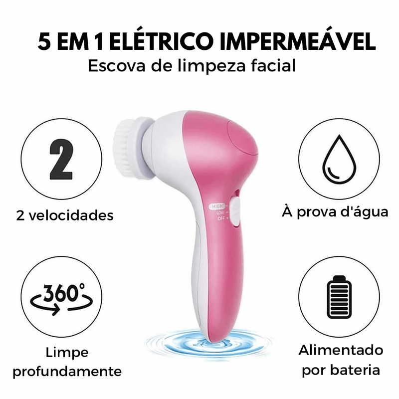 Escova facial elétrica 5 em 1 - Truly Shop 