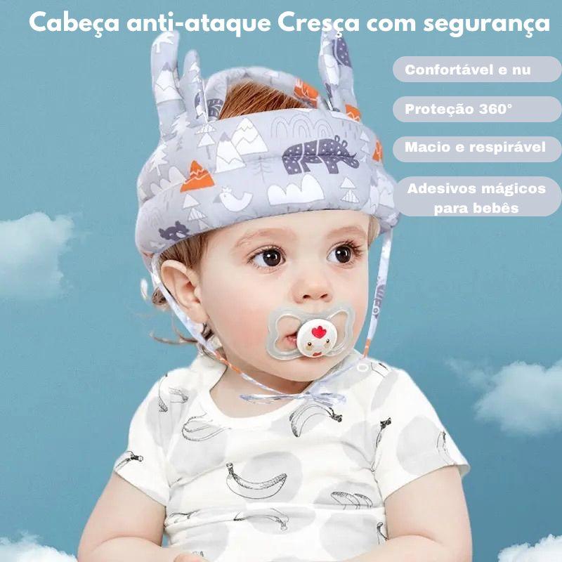 capacete de segurança para crianças e bebês, anti- colisões e antiqueda .1pcs cinza floresta - Truly Shop 