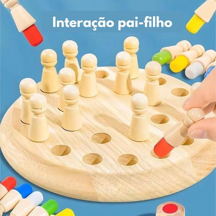 Jogo de xadrez memorável de cores em madeira para crianças , treinamento de concentração, educação infantil, brinquedos educativos. - Truly Shop 