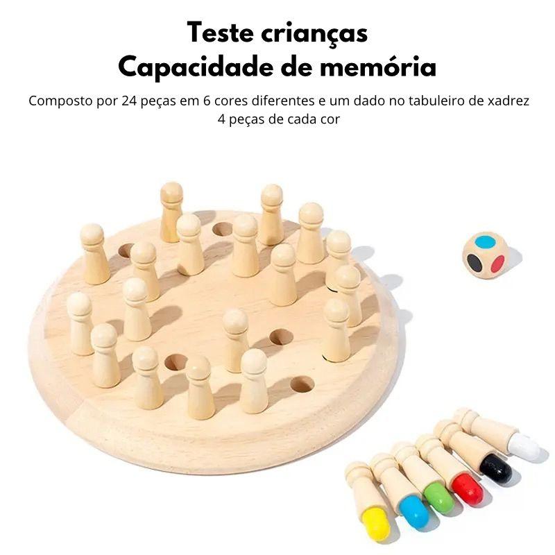 Jogo de xadrez memorável de cores em madeira para crianças , treinamento de concentração, educação infantil, brinquedos educativos. - Truly Shop 