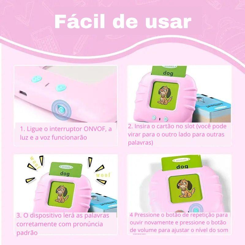 Livro Eletrônico de cartões de áudio, flash cards falantes, aprender Inglês, educação infantil, brinquedo educativo. - Truly Shop 