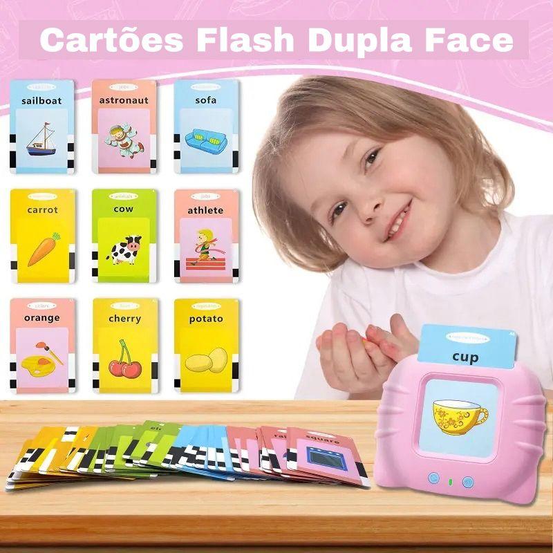 Livro Eletrônico de cartões de áudio, flash cards falantes, aprender Inglês, educação infantil, brinquedo educativo. - Truly Shop 