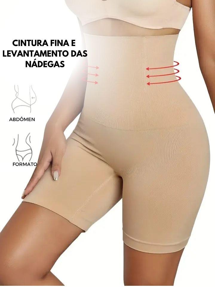 Short pós-parto de cintura alta, elevação das nádegas e leggings ante reflexo. - Truly Shop 